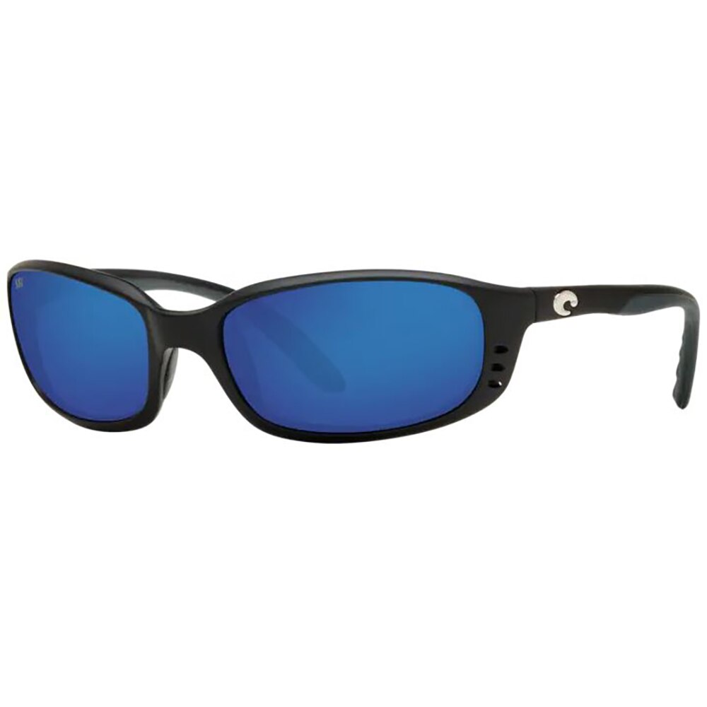 Costa Brine Sunglasses Polarized in Matte Black with Blue Mirror 580G